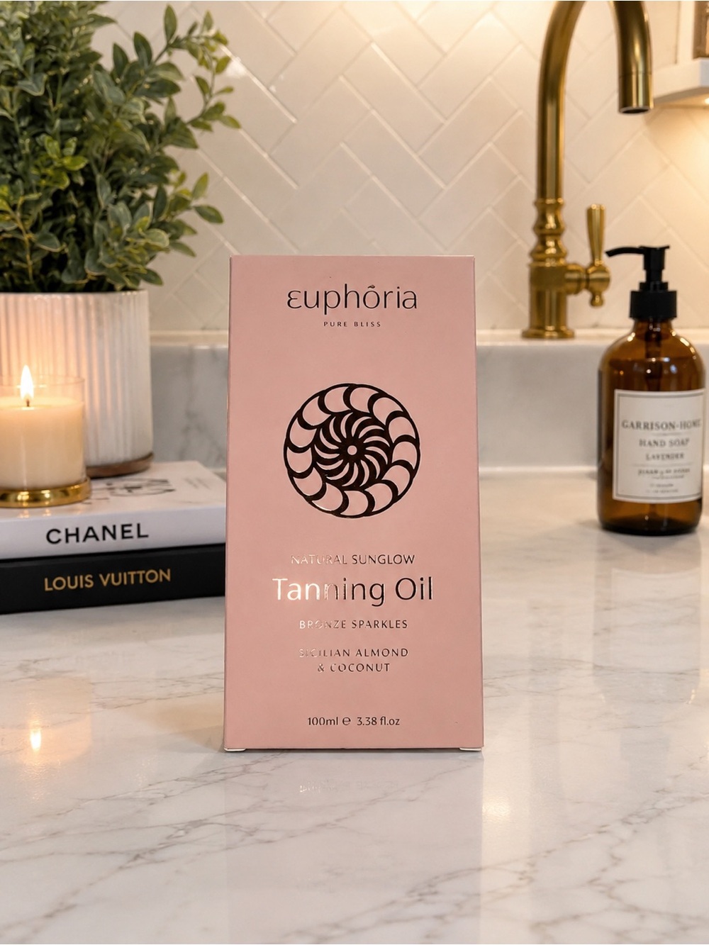 Euphoria Pure Bliss Natural Sunglow Bronze Sparkles Tanning Oil 100mL NIB